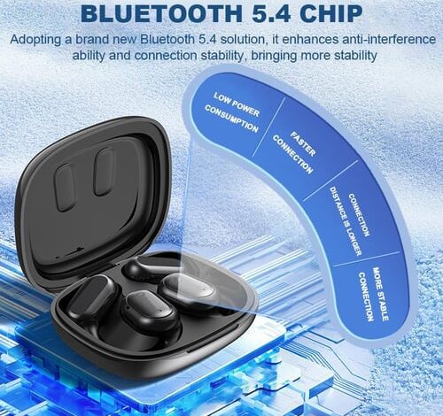 True Wireless Open Ear Earbuds Bluetooth 5.4, IPX5 Waterproof